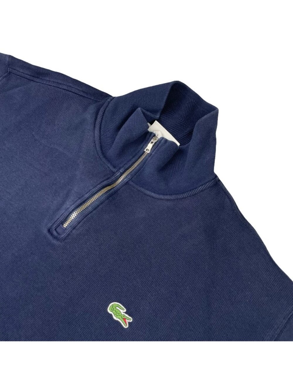 Lacoste Men's 100% Cotton 1/4 Zip Pullover Sweater Blue • 9 FR | 4XL US